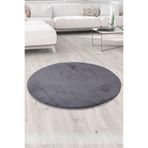 Bonny Home Elite Antrasit Yuvarlak Çocuk Odası Halısı, 150x150 cm, Peluş, Kaymaz Tabanlı