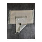 Bonny Home Elite Krem Ponpon Saçaklı Peluş 2'li Banyo Paspası, 60x100 cm, Kaymaz Taban