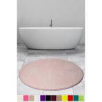 Bonny Home Elite Pudra 100x100 cm Yuvarlak Peluş Banyo Paspası, Kaymaz Taban