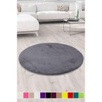 Bonny Home Elite Yuvarlak Antrasit Peluş Mutfak Halısı, 100x100 cm, Leke Tutmaz, Yıkanabilir, Kaymaz