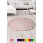 Bonny Home Elite Yuvarlak Pudra Peluş Mutfak Halısı, 120x120 cm, Leke Tutmaz, Yıkanabilir, Kaymaz