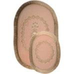 Bonny Home Exclusive Oval Pudra 2'li Klozet Takımı Çeyizlik Banyo Halısı Paspası Seti