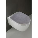 Bonny Home Klozet Kapak Örtüsü Peluş Düz Gri