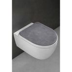 Bonny Home Klozet Kapak Örtüsü Ultrasoft Düz Gri Peluş