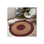 Bonny Home Mürdüm Bej Jüt Yuvarlak Hasır Halı, 140 x 140 cm