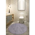 Bonny Home Nova Gri 160X160 Cm Yuvarlak Kaymaz Taban Peluş Banyo Paspası Banyo Halısı