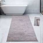 Bonny Home Nova Gri 160X230 cm Pamuk Kaymaz Taban Peluş Banyo Paspası Büyük Püsküllü Banyo Halısı - 80 x 125 cm