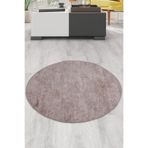 Bonny Home Nova Vizon Yuvarlak Kaymaz Pamuk Tabanlı Peluş Halı Yolluk, 200 x 200 cm