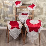 Bonny Home Nurbanu Bordo Kadife Üzeri Gümüş Dantelli 5 Parça Runner Seti Salon Takımı Masa Örtüsü
