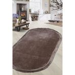 Bonny Home Relax Kahverengi Oval Spor Saçaklı Mutfak Halısı, 100 x 150 cm, Leke Tutmaz, Yıkanabilir, Kaymaz Taban, Yumuşak Peluş