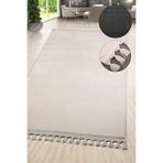 Bonny Home Relax Krem Ponpon Saçaklı Mutfak Halısı, 100x150 cm, Yumuşak Kaymaz Taban