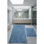 Bonny Home Relax Turkuaz 80x150 + 50x80 cm Büyük Boy 2'li Banyo Halısı Paspası Seti Kaymaz Klozet Takımı