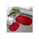 Bonny Home Rivora Kırmızı 2'li Banyo Halısı Paspası Seti Kaymaz Tabanlı Klozet Takımı