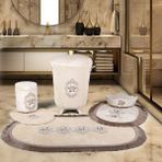 Bonny Home Shems Vizon 6 Prç Dantelli Banyo Kirli Çamaşır Sepeti Seti + Banyo Paspası Seti