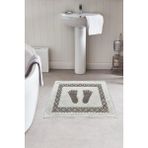 Bonny Home Soffy Pamuklu Kahve & Krem Ayak Paspası Ayak Havlusu 50X70 cm Banyo Paspası