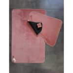 Bonny Home Ultrasoft Düz Pudra 2'li Banyo Halısı Paspası Seti Kaymaz Taban Makinede Yıkanabilir Klozet Takımı