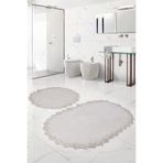 Bonny Home Venüs Krem 2'li Dantelli Banyo Paspası Seti, 105x65 cm + 75x55 cm