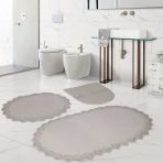 Bonny Home Venus Krem 3'Lu Dantelli Banyo Paspasi Seti Ceyizlik Klozet Takimi