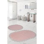 Bonny Home Venüs Pudra 2'li Dantelli Banyo Paspası Seti, 105x65 cm + 75x55 cm