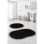Bonny Home Venus Siyah 2'Li Dantelli Banyo Paspasi Seti Ceyizlik Klozet Takimi
