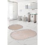 Bonny Home Venüs Vizon 2'li Dantelli Banyo Paspası Seti, 105x65 cm + 75x55 cm