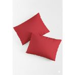 Bonny Home Vevra Kırmızı Düz Renkli 2 Li Yastık Kılıfı Pamuklu Kumaş Fermuarlı - 50 X 70
