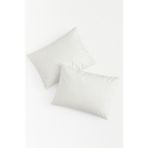 Bonny Home Vevra Krem Düz Renkli 2 Li Yastık Kılıfı Pamuklu Kumaş Fermuarlı - 50 X 70
