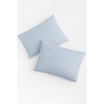 Bonny Home Vevra Mavi Düz Renkli 2 Li Yastık Kılıfı Pamuklu Kumaş Fermuarlı - 50 X 70