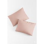Bonny Home Vevra Pudra Düz Renkli 2 Li Yastık Kılıfı Pamuklu Kumaş Fermuarlı - 50 X 70