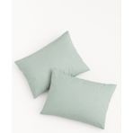 Bonny Home Vevra Yeşil Düz Renkli 2 Li Yastık Kılıfı Pamuklu Kumaş Fermuarlı - 50 X 70