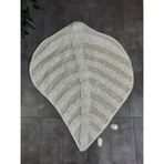 Bonny Home Yaprak Krem Doğal Pamuklu Banyo Paspası 100x100 Cm Tek Parça Tufting Dokuma Paspas