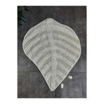 Bonny Home Yaprak Krem Doğal Pamuklu Banyo Paspası, 100x100 cm, Tufting Dokuma