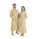 BONPERLA %100 Pamuk Muslin Kimono Bornoz, Sabahlık, Yumuşak Bornoz, Türk Lüks Uzun Kaftan, Üniseks, Bej (L/XL, Bej) (L/XL, Bej), Bej, 9-66