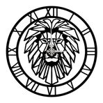 BONPERLA Geometrik Aslan Kafası Metal Duvar Saati - Oturma Odası, Mutfak, Ofis, Ev Dekoru için Sessiz Tik Takmayan Dekoratif Saat (50 cm x 50 cm)