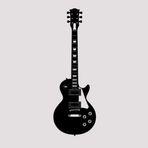 BONPERLA İkonik Elektro Gitar Siluetleri Metal Duvar Sanatı Seti - Klasik Rock Müzik Stüdyosu ve Erkek Mağarası Dekoru - Müzik Dekorasyonu, Siyah (GT-02, 90 cm x 30 cm)