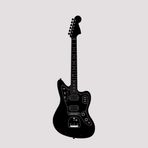 BONPERLA İkonik Elektro Gitar Siluetleri Metal Duvar Sanatı Seti - Klasik Rock Müzik Stüdyosu ve Erkek Mağarası Dekoru - Müzik Dekorasyonu, Siyah (GT-03, 90 cm x 30 cm)