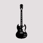 BONPERLA İkonik Elektro Gitar Siluetleri Metal Duvar Sanatı Seti - Klasik Rock Müzik Stüdyosu ve Erkek Mağarası Dekoru - Müzik Dekorasyonu, Siyah (GT-04, 90 cm x 30 cm)