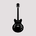 BONPERLA İkonik Elektro Gitar Siluetleri Metal Duvar Sanatı Seti - Klasik Rock Müzik Stüdyosu ve Erkek Mağarası Dekoru - Müzik Dekorasyonu, Siyah (GT-05, 118x39 cm)