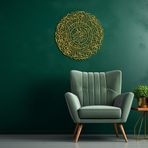 BONPERLA Kafirun Suresi Duvar Tabelası, İslami Duvar Sanatı, Metal Duvar Dekoru, Ev Ofis Oturma Odası Dekorasyonları, Müslüman Yeni Eve Taşınma Hediyesi (Altın, 28" U x 28" G, Kafirun)