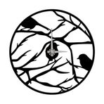 BONPERLA Modern Metal Duvar Saatleri - Ev, Ofis ve Benzersiz Dekor için Doğa Tasarımlarında Sessiz Tik Takmayan Dekoratif Sanat Parçaları - Siyah Koleksiyon (3 Kuş, 74,9 x 74,9 cm)