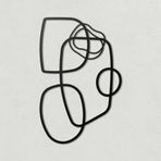 BONPERLA Modern Minimalist Metal Duvar Sanatı - Oturma Odası veya Yatak Odası için Soyut Çizgi Sanat Heykeli - Siyah Demir Duvar Dekoru - İskandinav Tarzı El Yapımı Duvar Askısı (45 cm x 28 cm)
