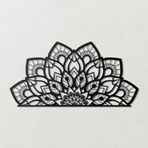 BONPERLA Modern Yarım Mandala Metal Duvar Sanatı - Yoga Meditasyon Odası Manevi Ev Dekoru için Karmaşık Lotus Deseni (39,4 x 19,7 inç)