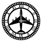 BONPERLA Uçak Duvar Saati - Pilot Dekor, Ofis veya Oturma Odası için Sessiz Romen Rakamlı Havacılık Saati - Seyahat Severler ve Havacılık Meraklıları için Benzersiz Hediye - Pille Çalışır (74,9 cm x