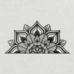 BONPERLA Yarım Mandala Metal Duvar Sanatı Dekoru - Yoga Meditasyon Odası için Karmaşık Bohem Tasarımı Manevi Ev Dekoru - Lotus Çiçeğinden Esinlenen Çakra Duvara Asmalı (39,4 inç x 19,7 inç)