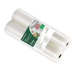 Bonsenkitchen Vakum Ruloları 2 Rulo 20 x 600 cm Vakumlu Sızdırmazlık Filmi - Profesyonel Vakum Torbası, Vakumlu Sızdırmazlık ve Gıda Vakumlu Mühürleyen, Kaymaz ve Sous Vide Dondurucu Torbası, BPA içermez
