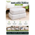 Bontia Saklama Hurcu 2'li Set 60x40x20 cm Baza Altı Hurç Fermuarlı Yorgan Battaniye Kıyafet Düzenleyici Çok Amaçlı Saklama Kutusu 2 Adet