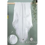 Bontino 4 Katlı %100 Pamuk Müslin Bebek Battaniyesi Saçaklı Çok Amaçlı 110X90 cm - Beyaz - Tek Ebat