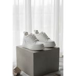 BonuStep CloudLift Kadın Beyaz Gizli Topuk Bağcıklı Sneaker Günlük Rahat Spor Ayakkabı Boy Uzatan 8cm