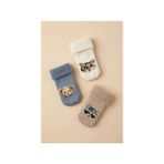 Bony Socks 3'lü Paket Hayvan Desenli Havlu Bebek Soket Çorap