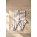 Bony Socks Kadın Çizgili Beyaz Soket Çorap - Standart